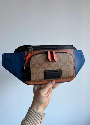 Бананка coach track belt bag in colorblock поясна сумка чоловіча / жіноча