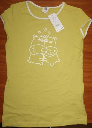 Новая! эластичная х/б футболка - 95% хлопка, для девочки/подростковая, р. 34-36 оранжевая /горчичная2 фото