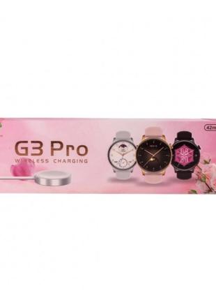 Смарт часы женские водонепроницаемые g3 pro с функцией звонка и пульсометром7 фото