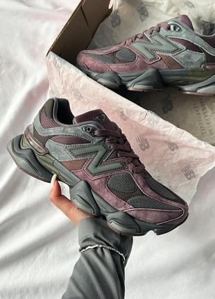 Стильні чоловічі та жіночі кросівки new balance 9060 truffle бордові з графітовим