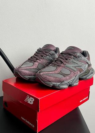 Стильні чоловічі та жіночі кросівки new balance 9060 truffle бордові з графітовим