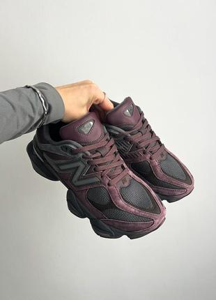 Стильні чоловічі та жіночі кросівки new balance 9060 truffle бордові з графітовим