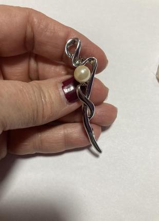 Брошь винтаж жемчуг