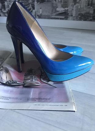 Jessica simpson blue ombre venisse heel pumps platforms туфли оригинал4 фото