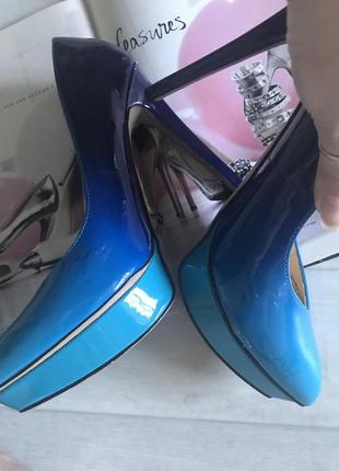 Jessica simpson blue ombre venisse heel pumps platforms туфли оригинал8 фото