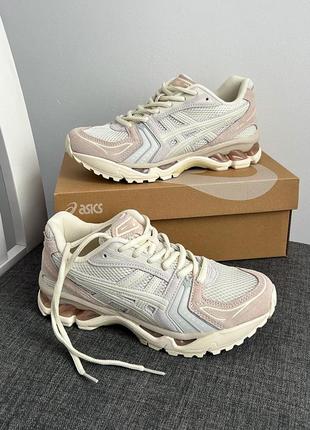 Розкішні жіночі та чоловічі кросівки asics gel-kayano 14 peach cream кремові