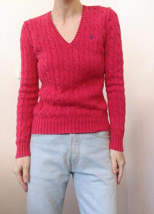 Хлопковый джемпер красный свитер коттон пуловер реглан лонгслив кофта брендовая4 фото
