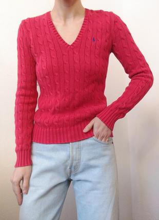 Хлопковый джемпер красный свитер коттон пуловер реглан лонгслив кофта брендовая9 фото