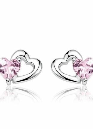 Серебряные серьги шарики пусеты с пробой s925 новые с биркой нежность сердечка