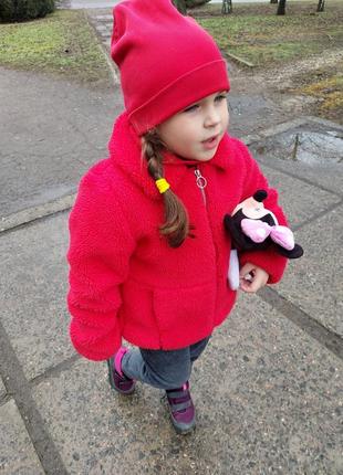 Шубка тедди, куртка тедди от george красного цвета 5-8 лет
