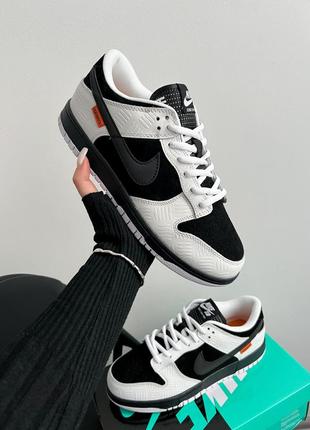 Стильные мужские кроссовки nike sb x tightbooth dunk low pro black white чёрно-белые