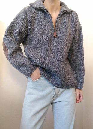 Шерстяной свитер с замком зип s.oliver винтаж оверсайз