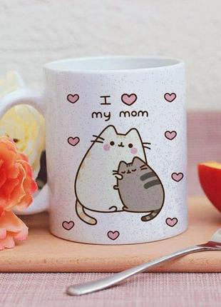 Чашка з блискітками love mom