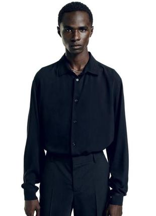 Нова з біркою чоловіча, чорна сорочка h&m