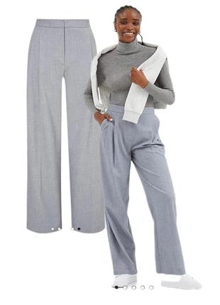 Трендовые брюки серого цвета wide leg от george