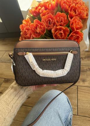 Сумка michael kors jet set large crossbody оригінал кросбоді канва