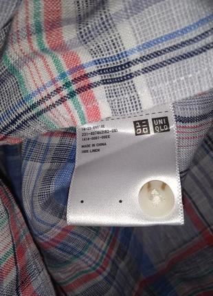 Рубашка uniqlo 100% linen8 фото