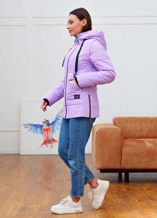 Демисезонная женская сиреневаая куртка жилетка трансформер с отстежными рукавами3 фото