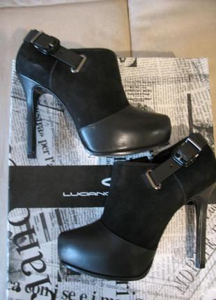 Luciano carvari кожаные ботиночки ботильйоны каблуки туфли10 фото