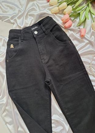 Черные джинсы мом элестичные6 фото