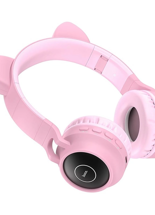 Навушники bluetooth hoco w27 cat ear wireless headphones pink