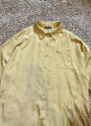 Рубашка оверсайз удлиненная шелковая рубашка свободного кроя сатиновая4 фото