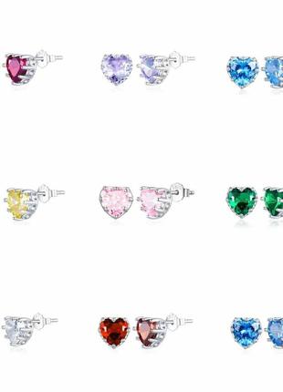 Серебряные серьги шарики пусеты с пробой s925 новые с биркой сердце сердечко сердечко