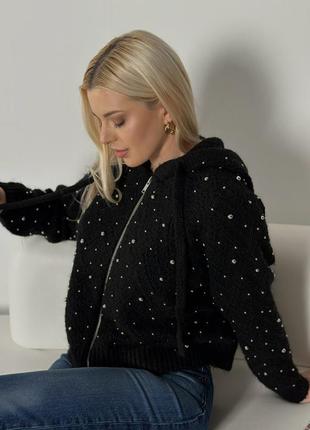 Бомбер zara з намистинками.