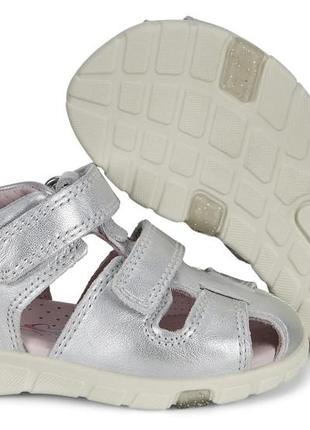 Шкіряні босоніжки ecco mini stride silver21  22  p.