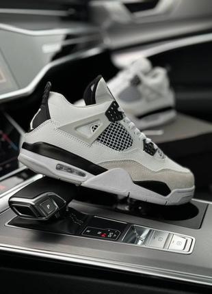 Чоловічі шкіряні кросівки на весну в стилі nike air jordan 4 retro 🆕 найк джордан