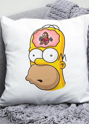 Декоративна подушка плюшевий подарунок з принтом сімпсони the simpsons гомер
