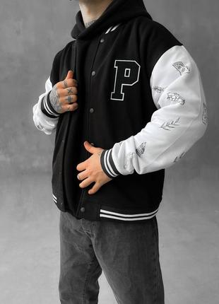 Мужской бомбер осенний весенний молодежная куртка повседневная с принтом