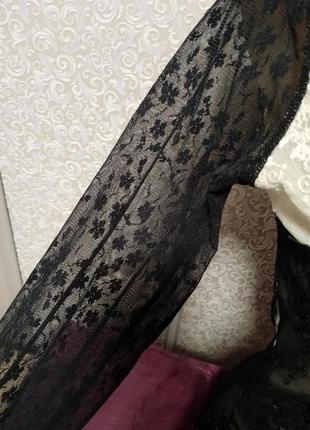 Комбидресс боди кружевной члрно белый