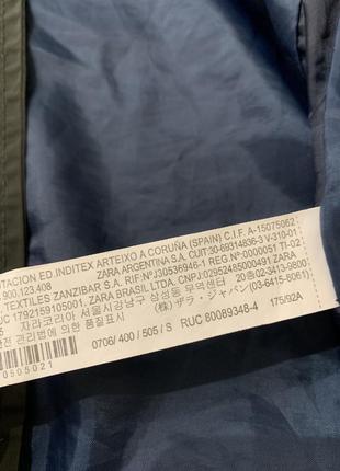 Куртка zara ветровка бомбер хаки оливковый базовый мужской7 фото