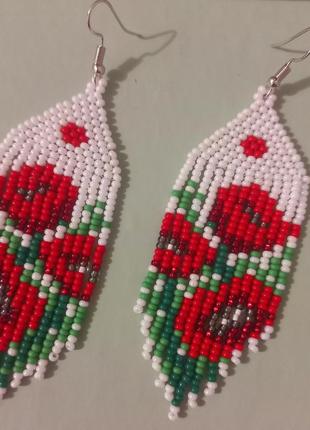 Серьги "маки"