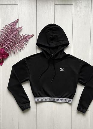 Худи adidas женское укороченное кроп топ кофта спортивная толстовка пайта