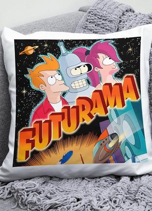 Декоративна подушка плюшевий подарунок з принтом futurama футурама