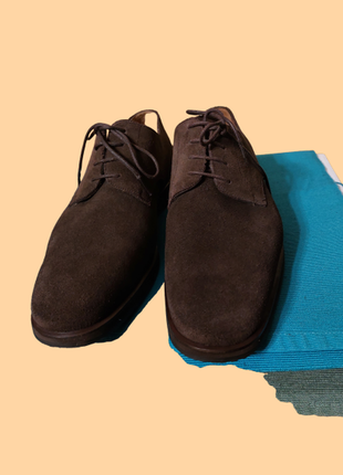 Туфлі замшеві шоколадного кольору без дефектів і ознак носіння, швейцарія3 фото