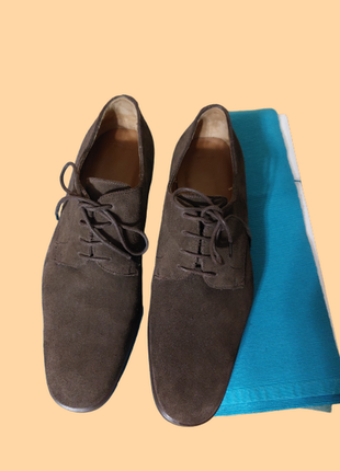 Туфлі замшеві шоколадного кольору без дефектів і ознак носіння, швейцарія2 фото