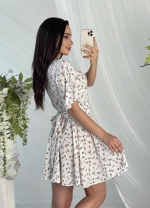 Ніжна сукня в квіточку з поясом1 фото
