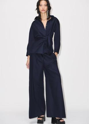 Широкие брюки из поплина