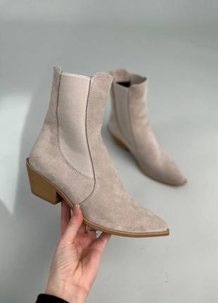 Ботильоны казаки замша