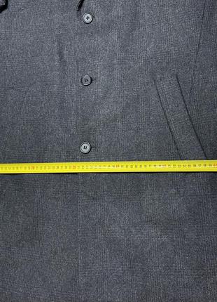 Luxury paul smith wool брендовое мужское темно-серое шерстяное пальто в клетку7 фото