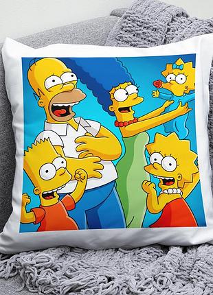 Декоративна подушка плюшевий подарунок з принтом сімпсони the simpsons