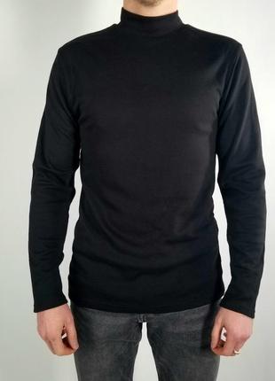 Гольф мужской на флисе черный