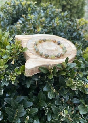 Браслет зеленый гранат, притягивает деньги, браслет из натуральных камней, талисман денежный