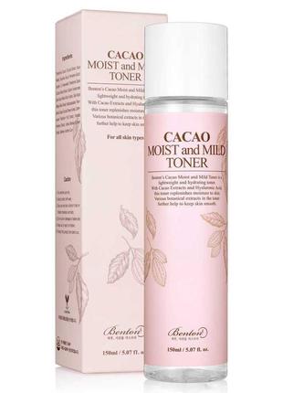 Зволожуючий тонер з екстрактом какао benton moist and mild cacao toner