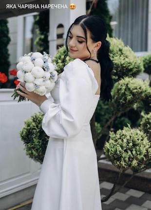 Топ продаж🔝💥 весільне біле плаття, сукня на розпис, весiлля, загс, вiнчання, біле...