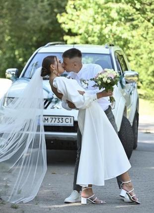 Топ продаж🔝💥 весільне біле плаття, сукня на розпис, весiлля, загс, вiнчання, біле...