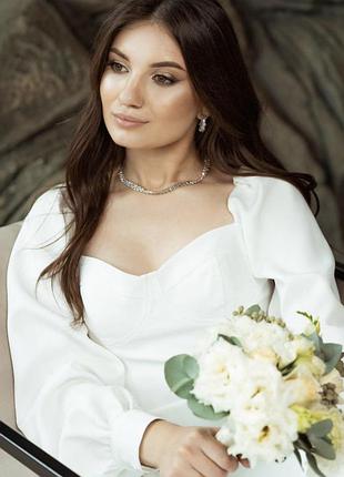 Топ продаж🔝💥 весільне біле плаття, сукня на розпис, весiлля, загс, вiнчання, біле...